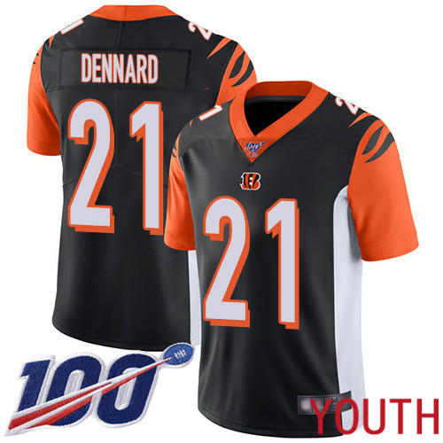 Cincinnati Bengals Limited Black Youth Darqueze Dennard Home Jersey NFL Footballl #21 100th Season Vapor Untouchable